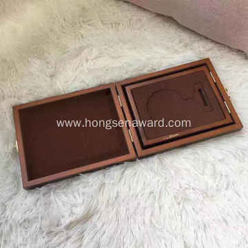 Metal medal wooden box